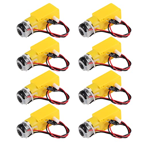AEDIKO 8pcs TT Motor Dual DC 3-6V Gearbox Motor 200RPM Ratio 1:48 Shaft Motor with 2.54mm Wire for Arduino DIY Smart Car Robot - Image 1