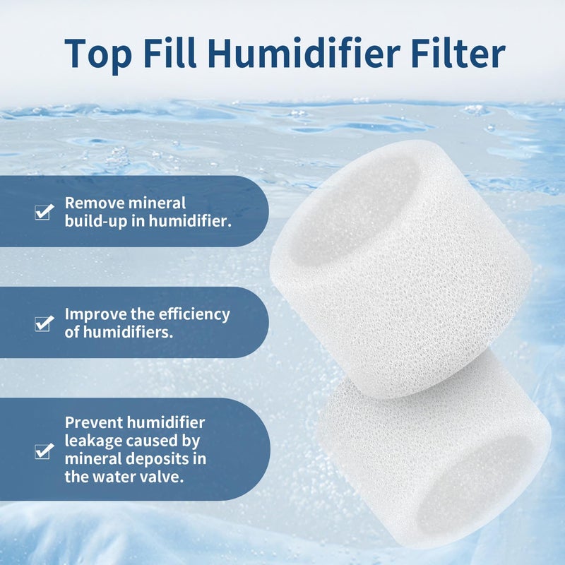 SOMEWAYTOP 30-Pack Top Fill Humidifier Replacement Filter Compatible with LEVOIT Humidifiers Model Classic160, Dual150, Dual200S, Classic300(S), LV600S, OasisMist450S, Superior 6000S Capture Particles - Image 3