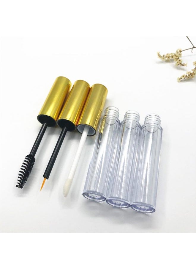 Ideal Swan 10ml Empty Mascara Tube Eyeliner Cream Container Bottle, Lip Gloss Bottle with 3 Piece Funnel & Rubber Inserts for Castor Oil Golden (Set 03)  - Image 3