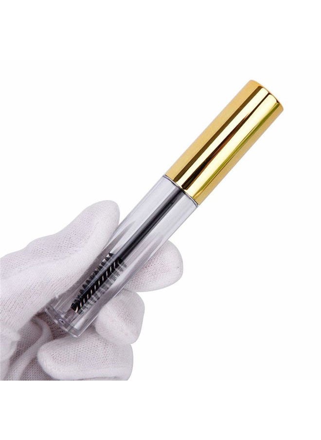 Ideal Swan 10ml Empty Mascara Tube Eyeliner Cream Container Bottle, Lip Gloss Bottle with 3 Piece Funnel & Rubber Inserts for Castor Oil Golden (Set 03)  - Image 5