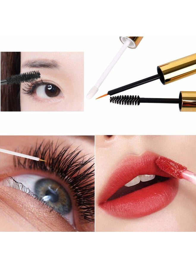 Ideal Swan - 10ml Empty Mascara Tube Eyeliner Cream Container Bottle, Lip Gloss Bottle with 3 Piece Funnel & Rubber Inserts for Castor Oil Golden (Set 03) - Image 1
