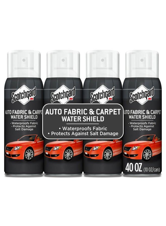 Scotchgard Auto Interior Fabric & Carpet Water Shield Water Repellent Spray, Car Spray for Floor Mats, Carpet and Seats, Car Interior Spray Repels Water, Four 10 oz Cans - Image 1