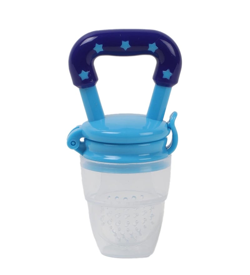 Chopchi Fruit Feeder,Teether & Feeding Spoon Bottle with Squeezy Food for 6 Month Above Baby (Pack of-3, Blue Set) - Image 3