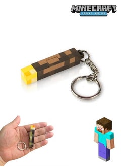 GMORO Minecraft Key Chain Torch Surrounding Model Pendant Toy Night Light  - Image 1