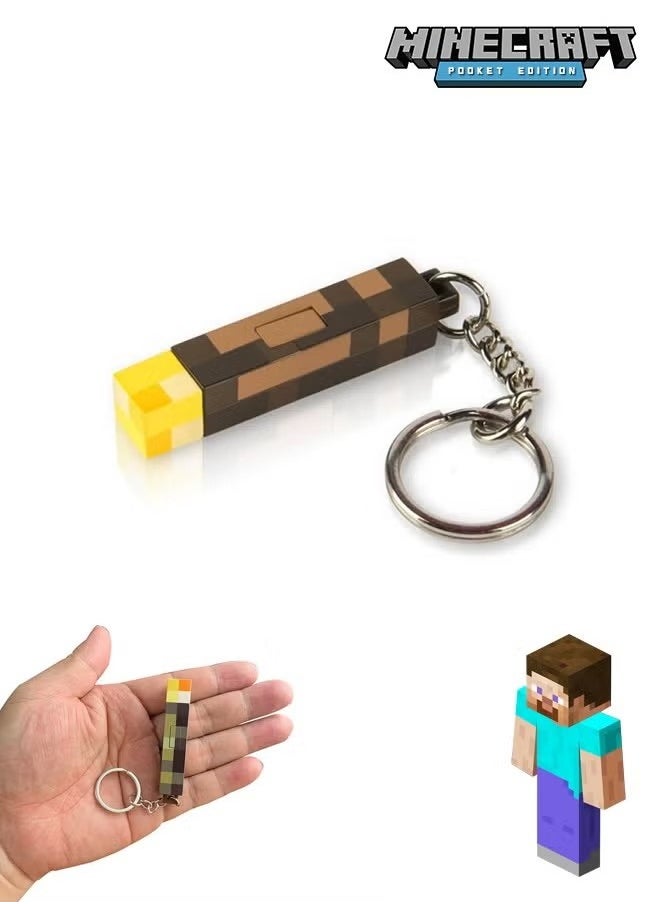 GMORO - Minecraft Key Chain Torch Surrounding Model Pendant Toy Night Light - Image 1