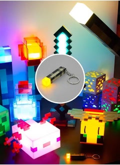 GMORO Minecraft Key Chain Torch Surrounding Model Pendant Toy Night Light  - Image 4