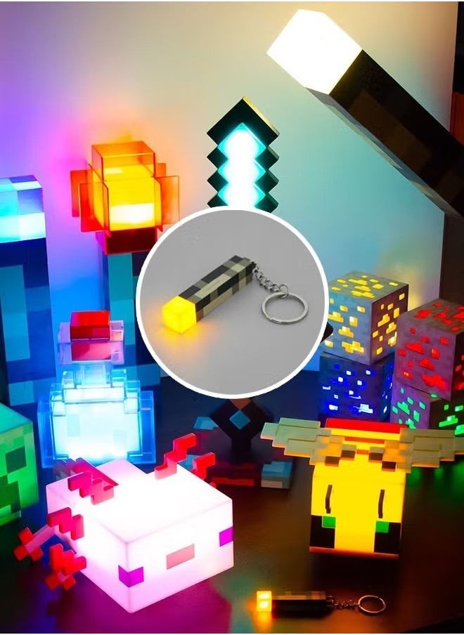 GMORO - Minecraft Key Chain Torch Surrounding Model Pendant Toy Night Light - Image 1