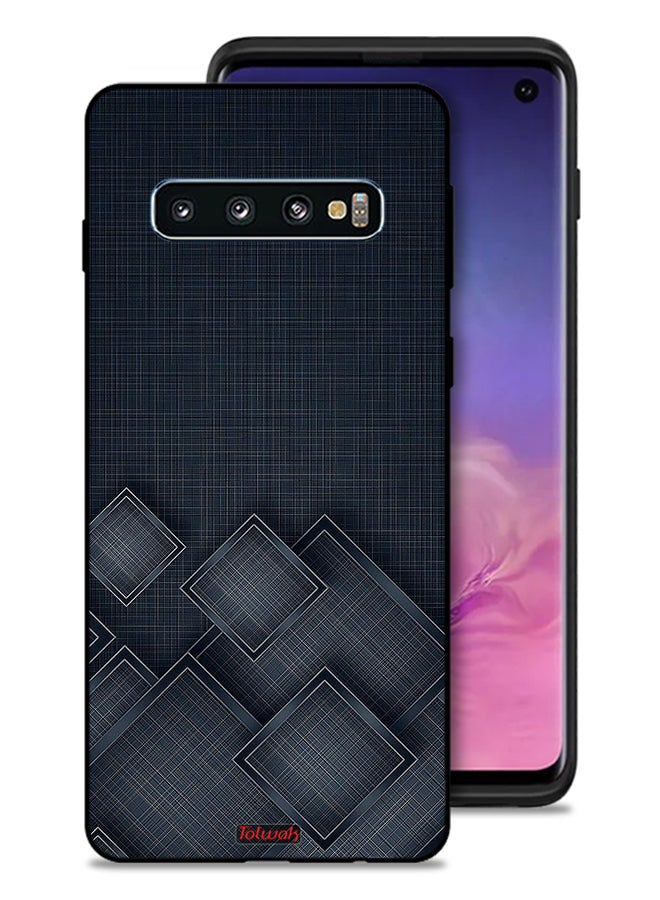 Tolwak Samsung Galaxy S10 4G Protective Case Cover Squares Pattern On Cloth - Image 1