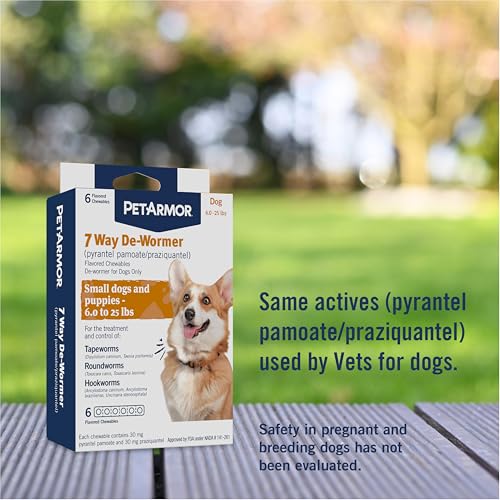PetArmor 7 Way De-Wormer for Dogs, Oral Treatment for Tapeworm, Roundworm & Hookworm in Small Dogs & Puppies (6-25 lbs), Worm Remover (Praziquantel & Pyrantel Pamoate), 6 Flavored Chewables - Image 5