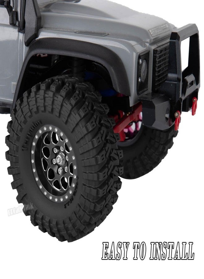 عجلات وإطارات BRCatWPark RC 1.3 Beadlock لسيارات الزحف RC بمقياس 1/18 TRX4M و1/24 SCX24 FCX24، 4 قطع من جنوط نحاسية مقاس 1.3 بوصة وعجلات وإطارات ألومنيوم Beadlock، أسود - Image 3
