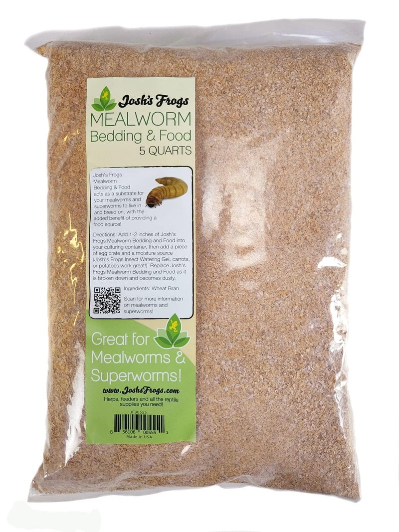 Josh's Frogs Mealworm & Superworm Wheat Bran Bedding and Food Source (5 Quarts) - Image 5