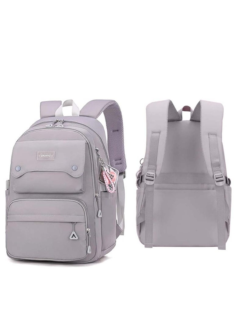 Huitich Trendy Grey School Backpack for Kids - Image 1