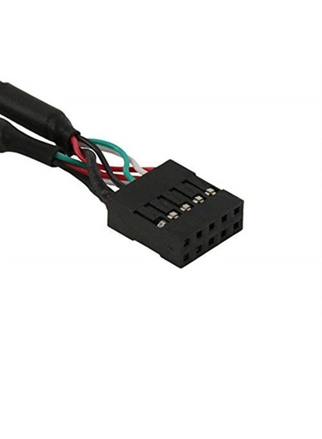 CY 50cm 9Pin 10Pin Motherboard Female Header to Dual USB 2.0 Adapter Cable