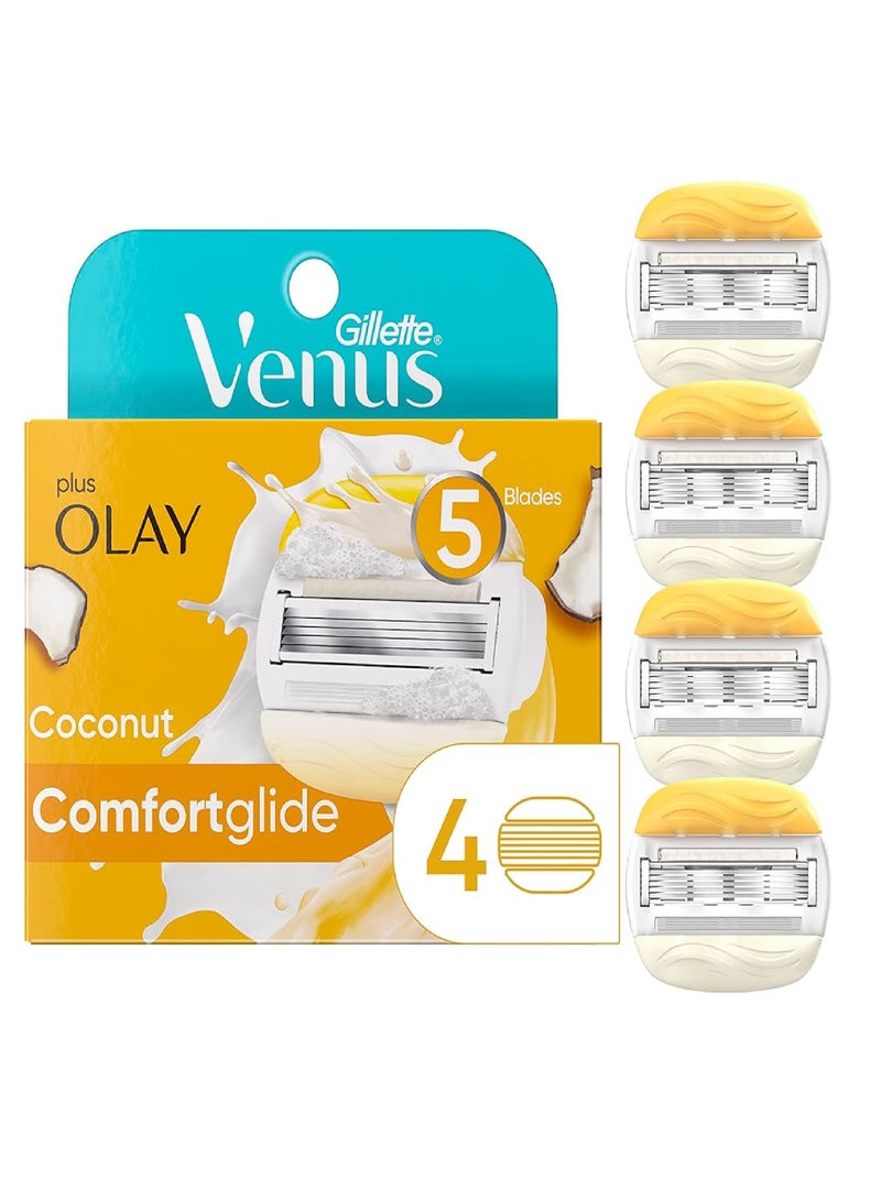 Gillette GIL VENUS OLAY+ COMFORTGLIDE COCONUT SCENT 5BLADE 2IN1 4'S