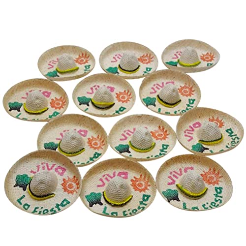 More Fiesta Mini Mexican Sombrero - Pack of 12, 2.25 Inches Wide Mini Hats for Cinco De Mayo Party for Bottles (12) - Image 2