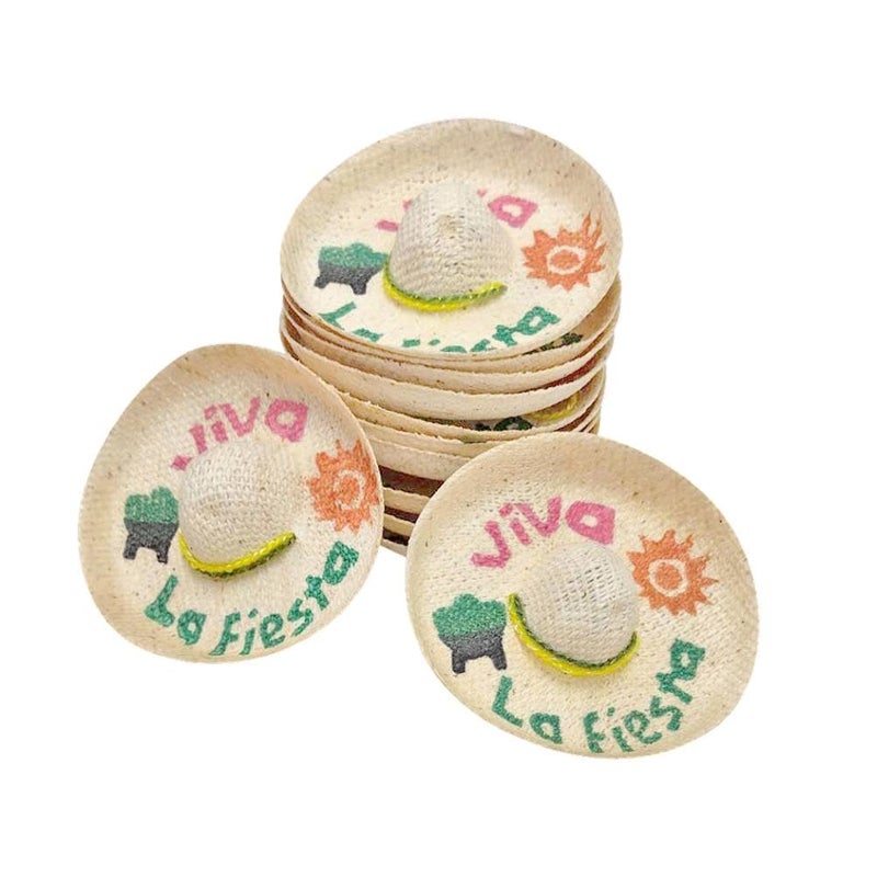 More Fiesta Mini Mexican Sombrero - Pack of 12, 2.25 Inches Wide Mini Hats for Cinco De Mayo Party for Bottles (12) - Image 5