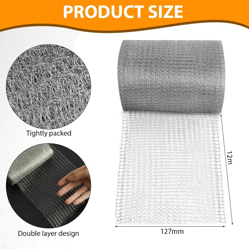 OFFCUP Anti-Rodent Wire Mesh, 12 m x 12.7 cm Stainless Steel Mesh Mesh for Snail Bird Slug Insect Blocker for Garden Protection - Image 3