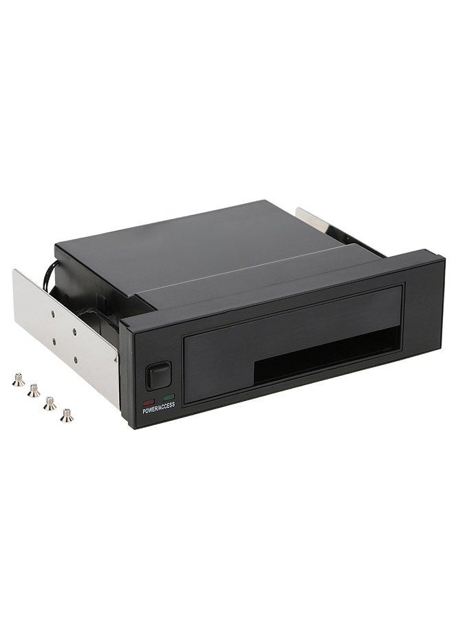 Internal Single Bay Mobile Rack Enclosure with LED Indicator Light Support Hot-swap for 2.5/3.5inches SATA HDD SSD Fit PC 5.25'' Bay