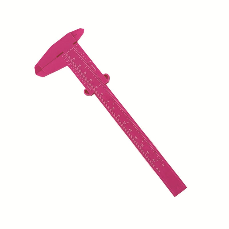 150mm double scale plastic vernier caliper Wen play jewelry measurement student caliper mini measuring tool wholesale 0-150 rose red model