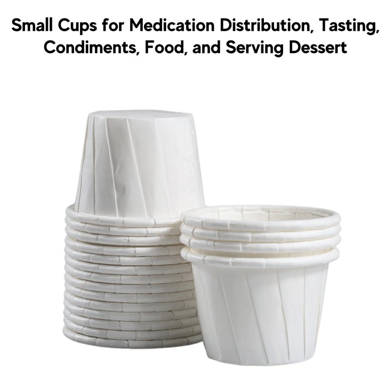 Vakly Disposable Paper Souffle Medicine Cups 3/4 oz [Pack of 250] - (0.75 Ounce) Small Cups for Medication Distribution  Pills  Tasting  Condiments  Food and Dessert Serving - Image 3