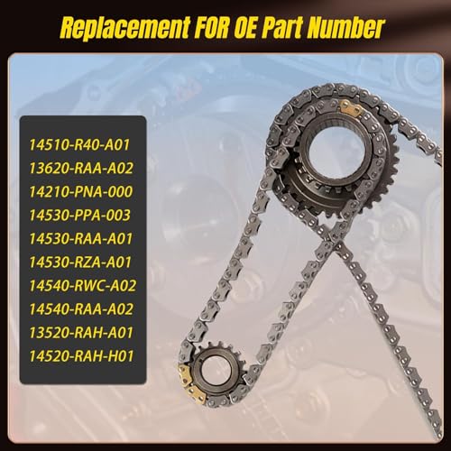 BHB Engine Timing Chain Kit with VVT Gear Camshaft Adjuster Compatible with Honda Acura ILX 2013-2015 TSX 2009-2014 Accord 2008-2012 Civic 2012-2015 Crosstour 2012-2015 CR-V CRV 2010-2014 2.4L - Image 5