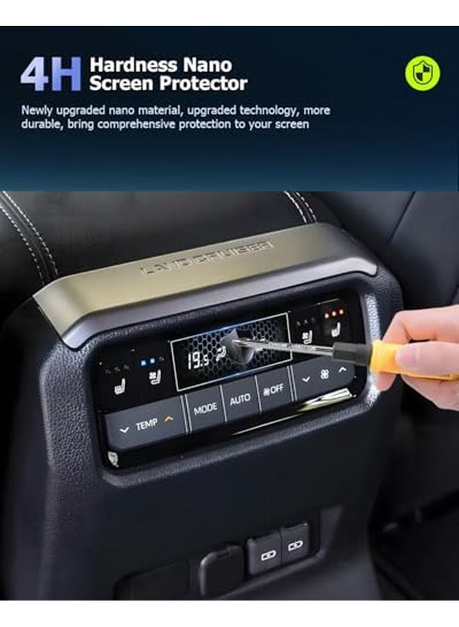 2025 LC250 Nano Plastic Screen Protector For 2024 2025 Toyota Land Cruiser Prado J250 Rear Climate Touchscreen 2PCS - Image 4