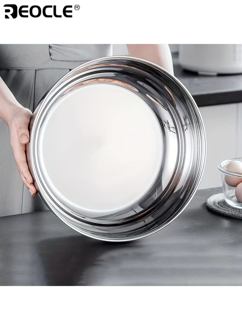 REOCLE Stainless Steel Deep Vegetable Washing Basin Extra Large Capacity Kitchen Sink Colander Pot for Washing Draining and Food Preparation - Image 3