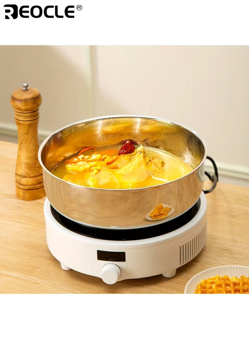 REOCLE Stainless Steel Deep Vegetable Washing Basin Extra Large Capacity Kitchen Sink Colander Pot for Washing Draining and Food Preparation - Image 5