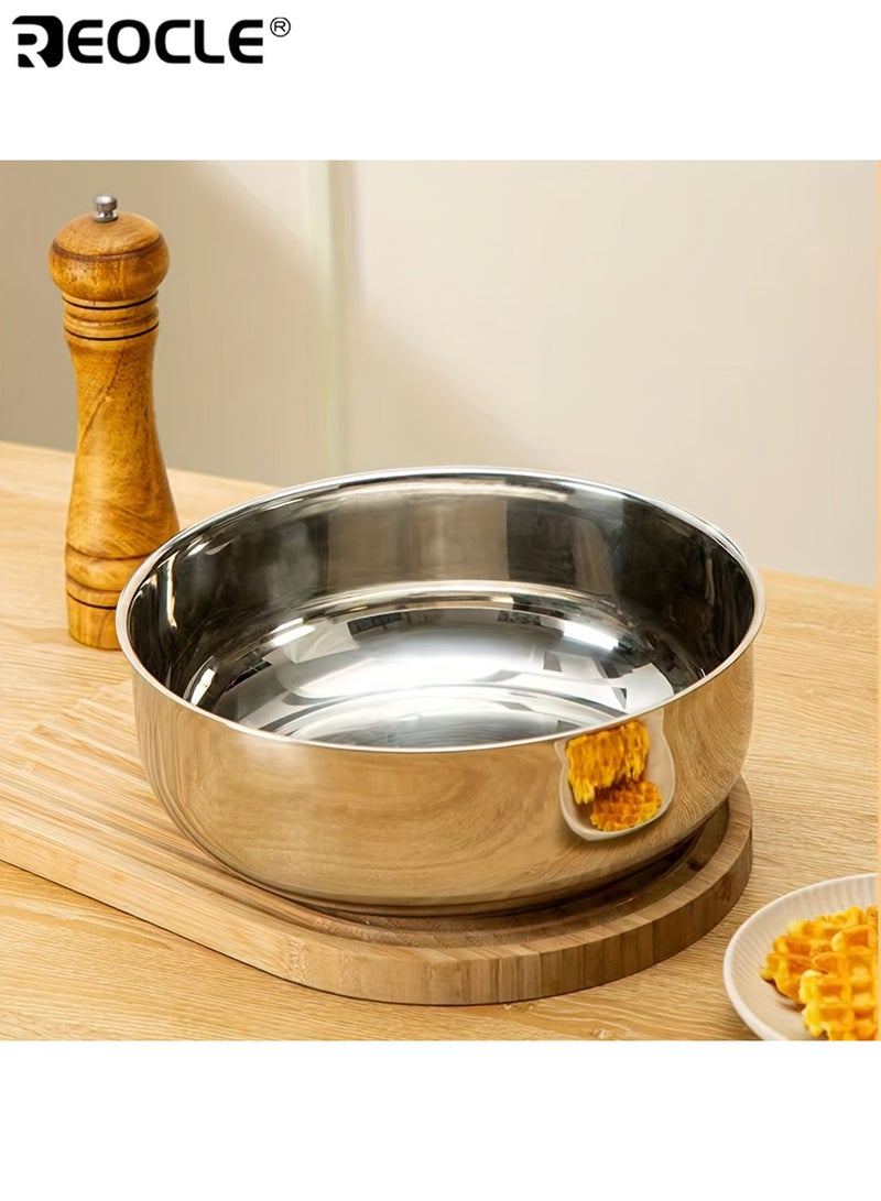 REOCLE Stainless Steel Deep Vegetable Washing Basin Extra Large Capacity Kitchen Sink Colander Pot for Washing Draining and Food Preparation - Image 4