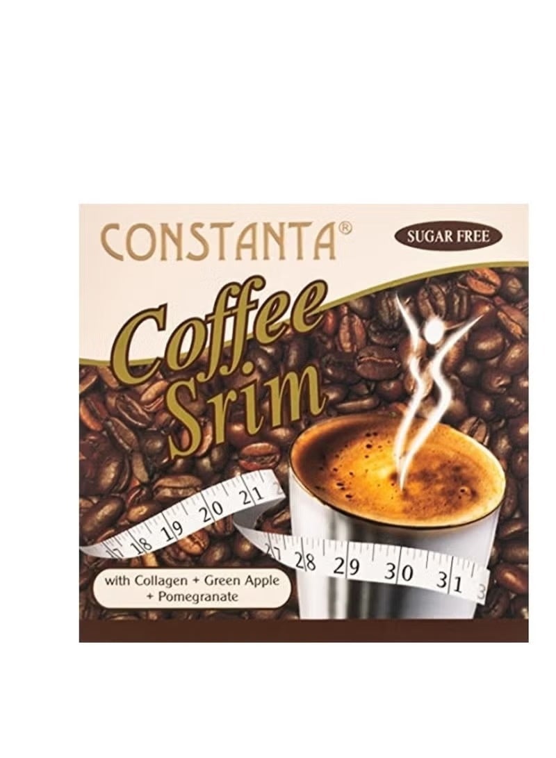 Constanta Coffee Srim Sugar-Free Instant Coffee with Collagen, Green Apple & Pomegranate – 12 Sachets - Image 2