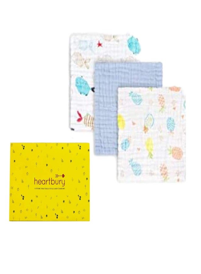 heartbury Organic Muslin Cotton Baby Wipes/BabyTowel/Baby washclothes for New Born Baby (Size100*100 CM) (30 * 30 (Pack of 3)) - Image 1