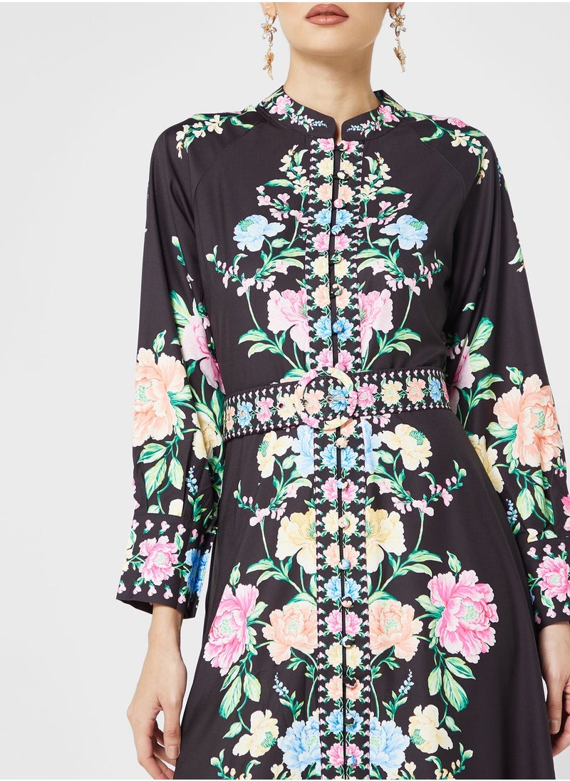 Khizana - Printed A-Line Dress - Image 1