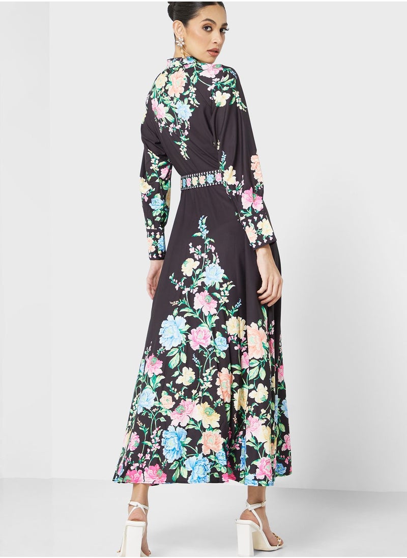 Khizana - Printed A-Line Dress - Image 1