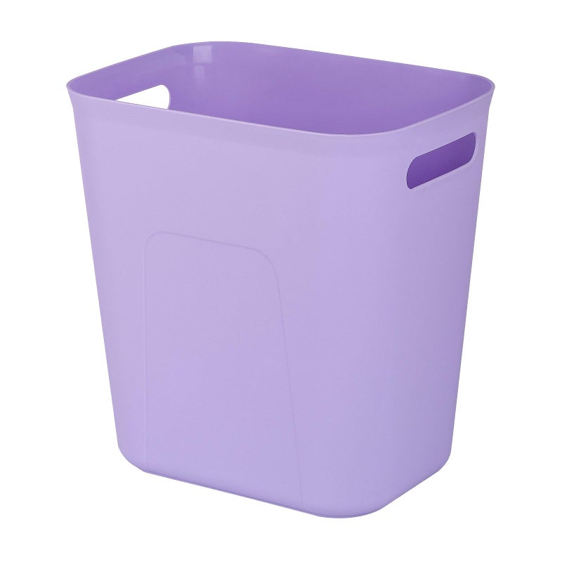 UUJOLY Plastic Small Trash Can Wastebasket, Garbage Container Basket for Bathrooms, Laundry Room, Kitchens, Offices, Kids Rooms, Dorms, 3.5 Gallon, Purple - Image 1