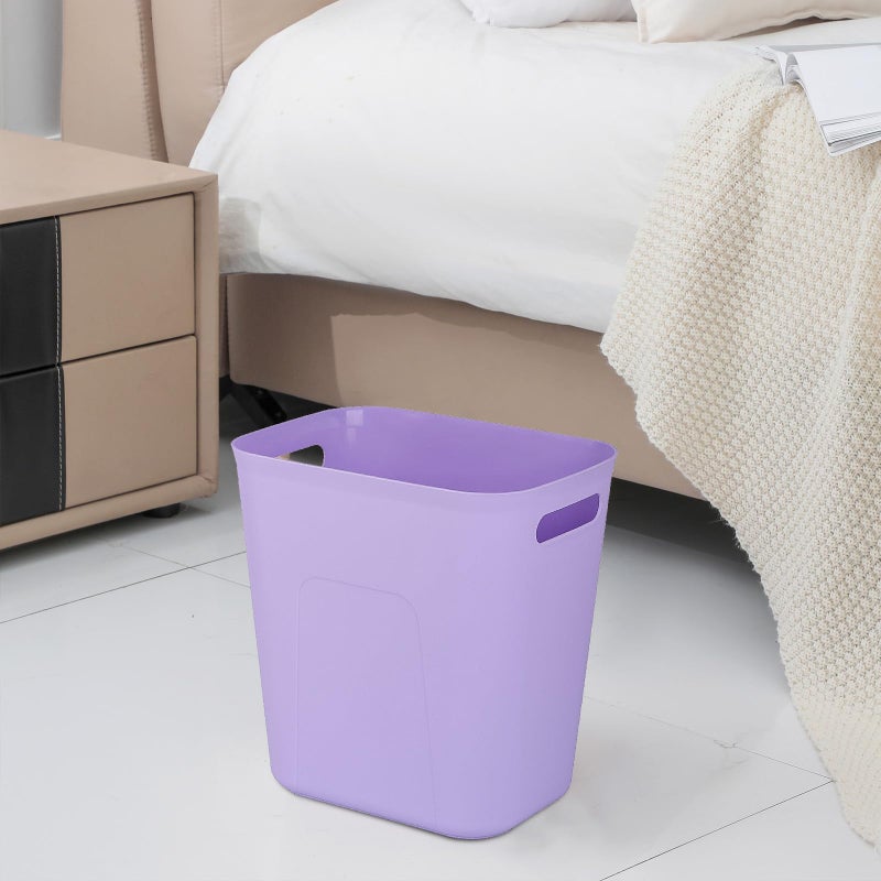 UUJOLY Plastic Small Trash Can Wastebasket, Garbage Container Basket for Bathrooms, Laundry Room, Kitchens, Offices, Kids Rooms, Dorms, 3.5 Gallon, Purple - Image 2