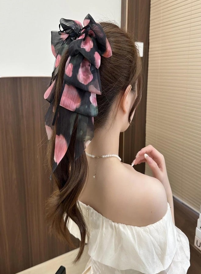 Melodio New Forest-Inspired Rose Ponytail Clip - French Romantic Floral Hair Accessory with Flowing Ribbon, Elegant Back Bun Hair Clip for Women, High-End Hair Decor (Type A) - Image 5
