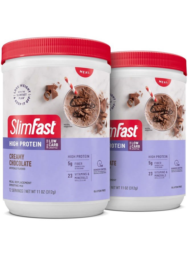 SlimFast High Protein Meal Replacement Shake Powder, 12 Servings (Pack of 2), Advanced Nutrition Smoothie Mix, Digestive Support, Gluten Free, Creamy Chocolate, 20g of Protein (Packaging May Vary) - Image 3