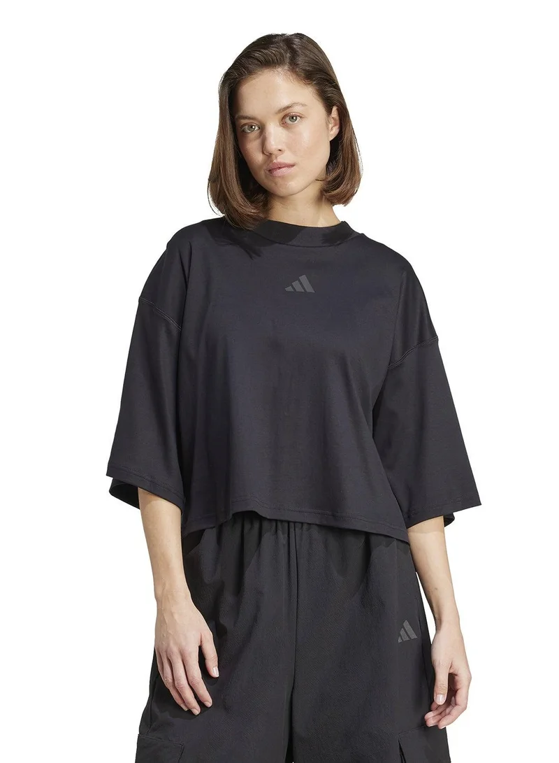 Adidas W Ce Q2 Tee Black Training T-Shirts For Women XS