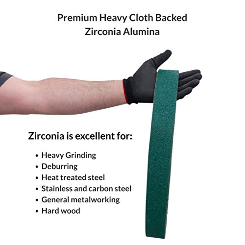 Red Label Abrasives أحزمة صنفرة زيركونيا 2 × 42 بوصة 80 حبيبة من ريد ليبل أبرسيفز، عبوة 6 قطع - Image 4