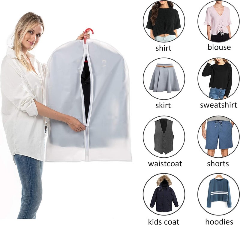 MsKitchen Clear Plastic Garment Bags - Dustproof & Waterproof Storage for Clothes, Suit, Dress, Coat - Image 4