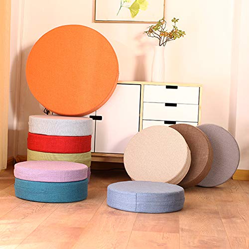 Kelendle Round Floor Pillow Cover Tatami Floor Cushion Cover Straw Japanese Futon Cover Meditation Seating Ottoman Throw Cover Protector for Living Room Indoor Outdoor Beige,19.69 inches - Image 5