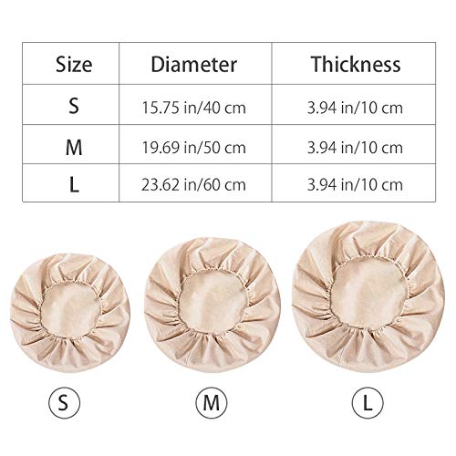 Kelendle Round Floor Pillow Cover Tatami Floor Cushion Cover Straw Japanese Futon Cover Meditation Seating Ottoman Throw Cover Protector for Living Room Indoor Outdoor Beige,19.69 inches - Image 2