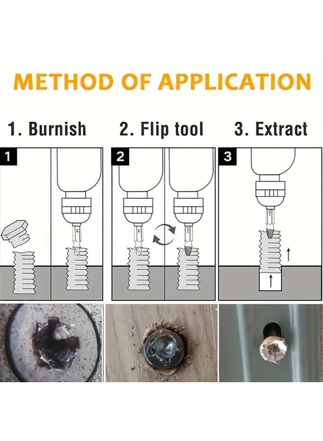 2 Boxes Broken Screw Extractor Removal Tool Golden Color 5 Sizes Double Headed - Image 5