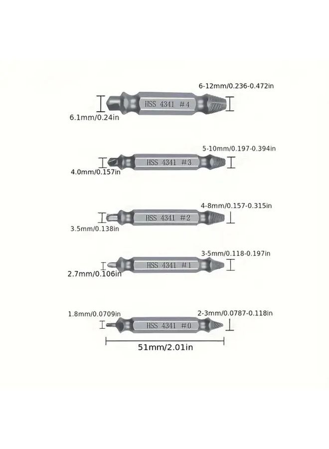 2 Boxes Broken Screw Extractor Removal Tool Golden Color 5 Sizes Double Headed - Image 4
