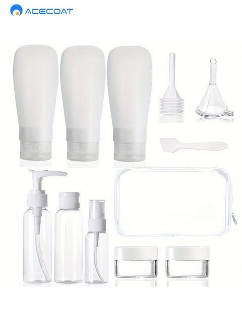12 Pack Travel Bottles Set for Toiletries, TSA Approved Travel Containers Leak Proof Silicone Squeezable Travel Accessories 2oz 3oz Travel Essentials for Shampoo Conditioner Lotion (BPA Free)