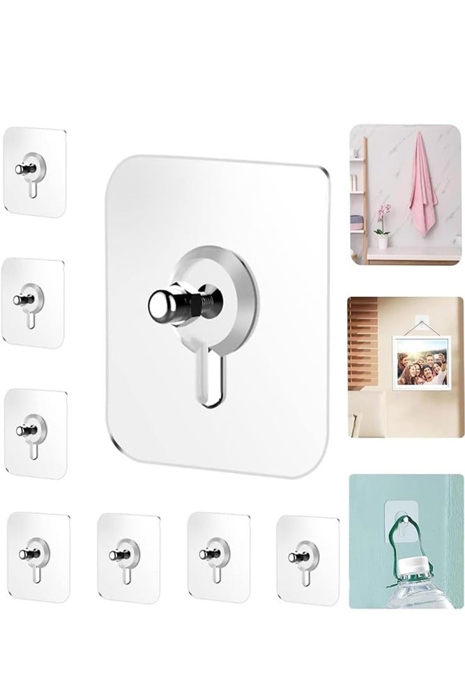 BELLSBERRY 8pcs Self-Adhesive Wall Hooks – Heavy Duty No Drilling Required for Hanging Bathroom Items, Clocks & Decorations - Image 1