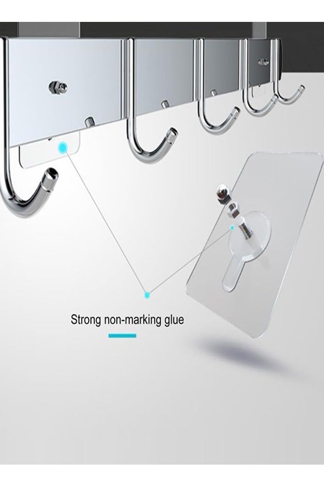 BELLSBERRY 8pcs Self-Adhesive Wall Hooks – Heavy Duty No Drilling Required for Hanging Bathroom Items, Clocks & Decorations - Image 4