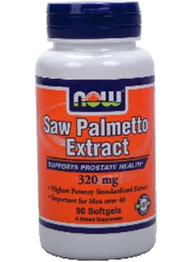 Now Foods Saw Palmetto Extract 320mg, 90 Softgels - Image 1