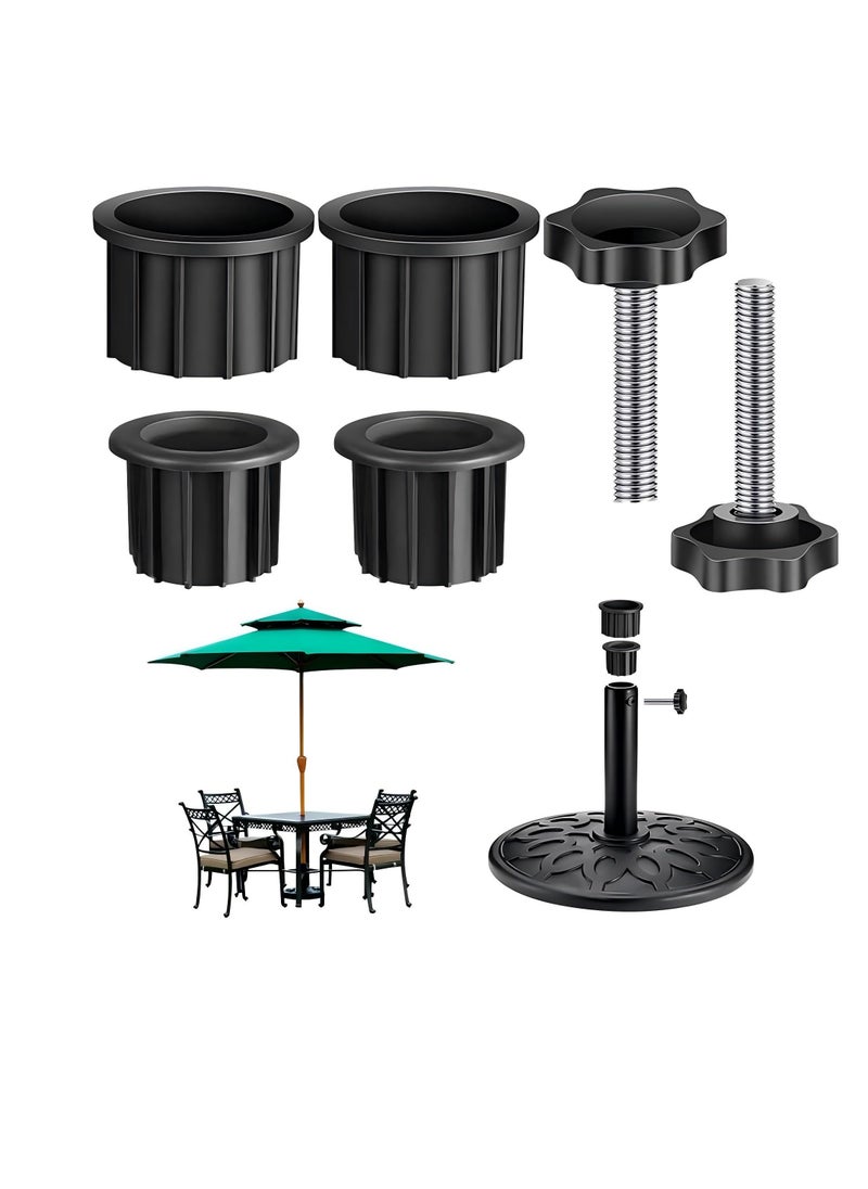 SYOSI - 6 Pcs Patio Umbrella Parasol Base Stand Hole Ring Plug Cover and Cap, Umbrella Stand Replacement Part with M8 Thread Replacement Hand Knob, Umbrella Base Insert Set for Dia 38mm,48mm Umbrella Pole - Image 1