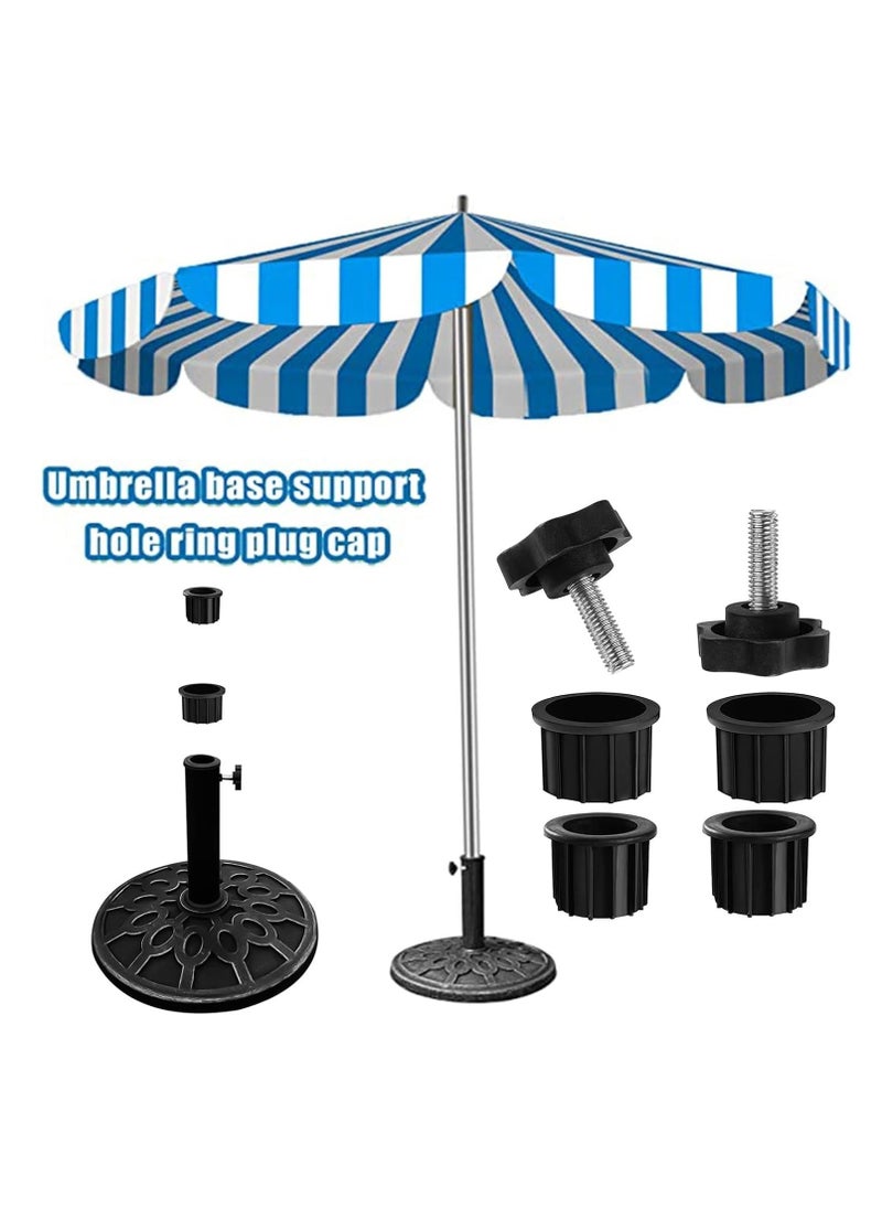 SYOSI - 6 Pcs Patio Umbrella Parasol Base Stand Hole Ring Plug Cover and Cap, Umbrella Stand Replacement Part with M8 Thread Replacement Hand Knob, Umbrella Base Insert Set for Dia 38mm,48mm Umbrella Pole - Image 1